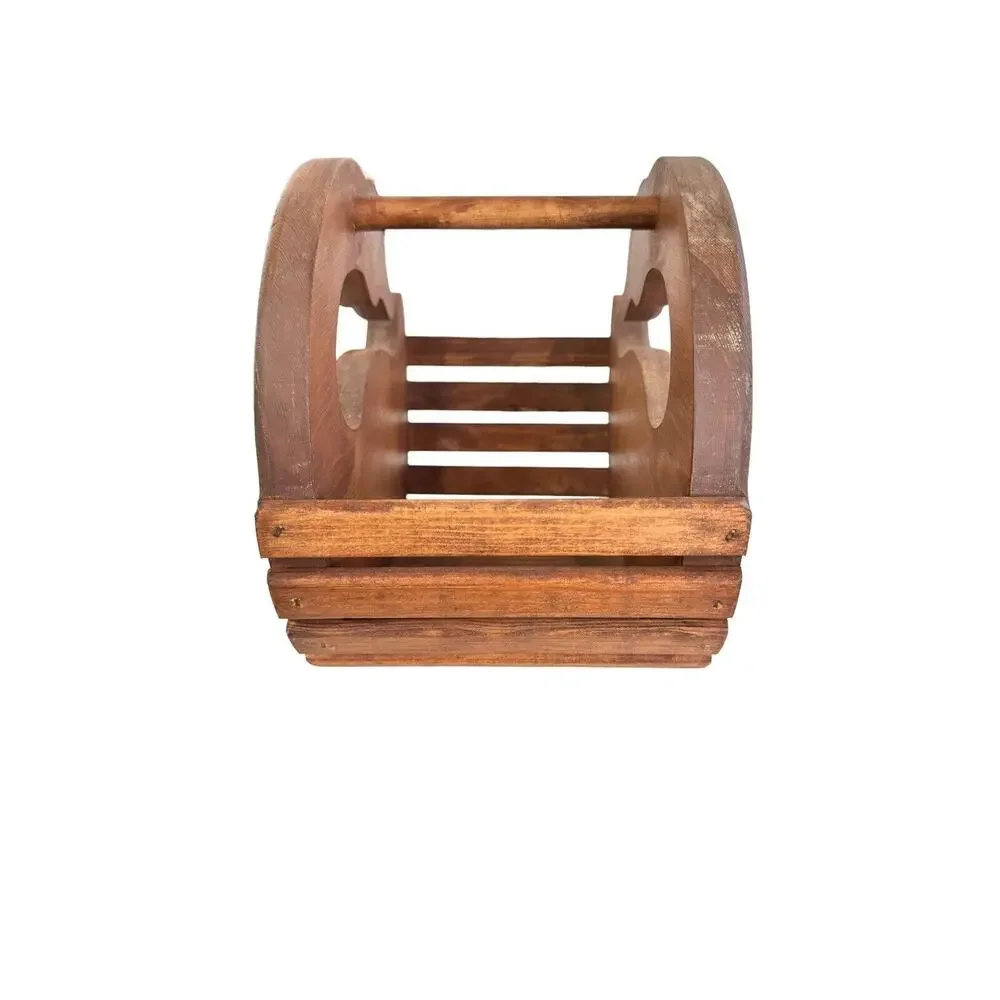 Handmade Wood Duck Slat Basket Cottage Core Grandma Core 9x7” signed